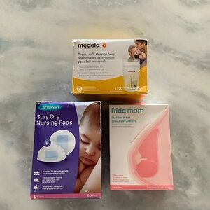 Breastfeeding Essential Bundle Nursing Pads, Milk Storage Bags, Breast Warmer
